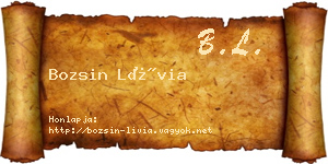 Bozsin Lívia névjegykártya